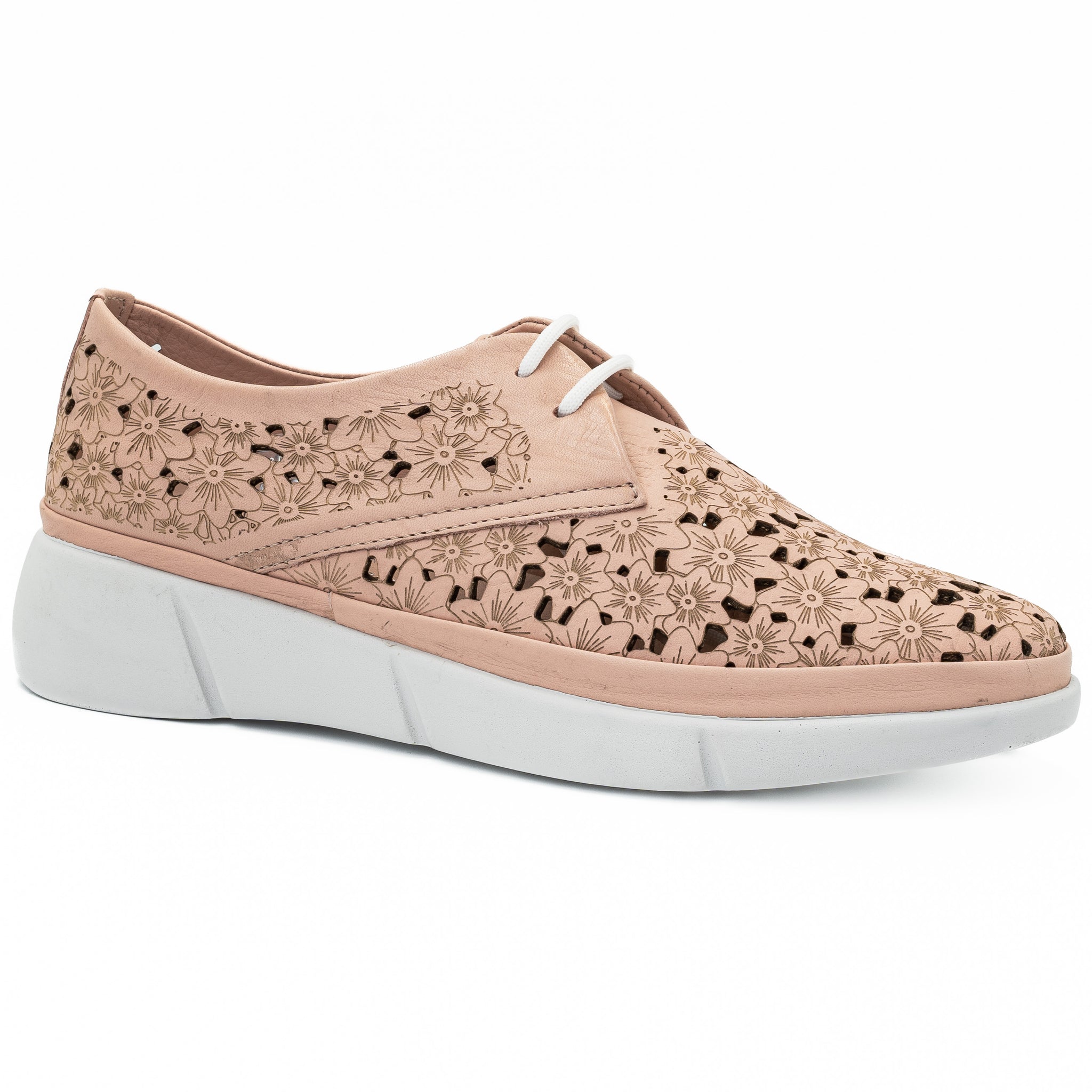 Pantofi dama Anna Viotti  din piele naturala, D 627 pudra