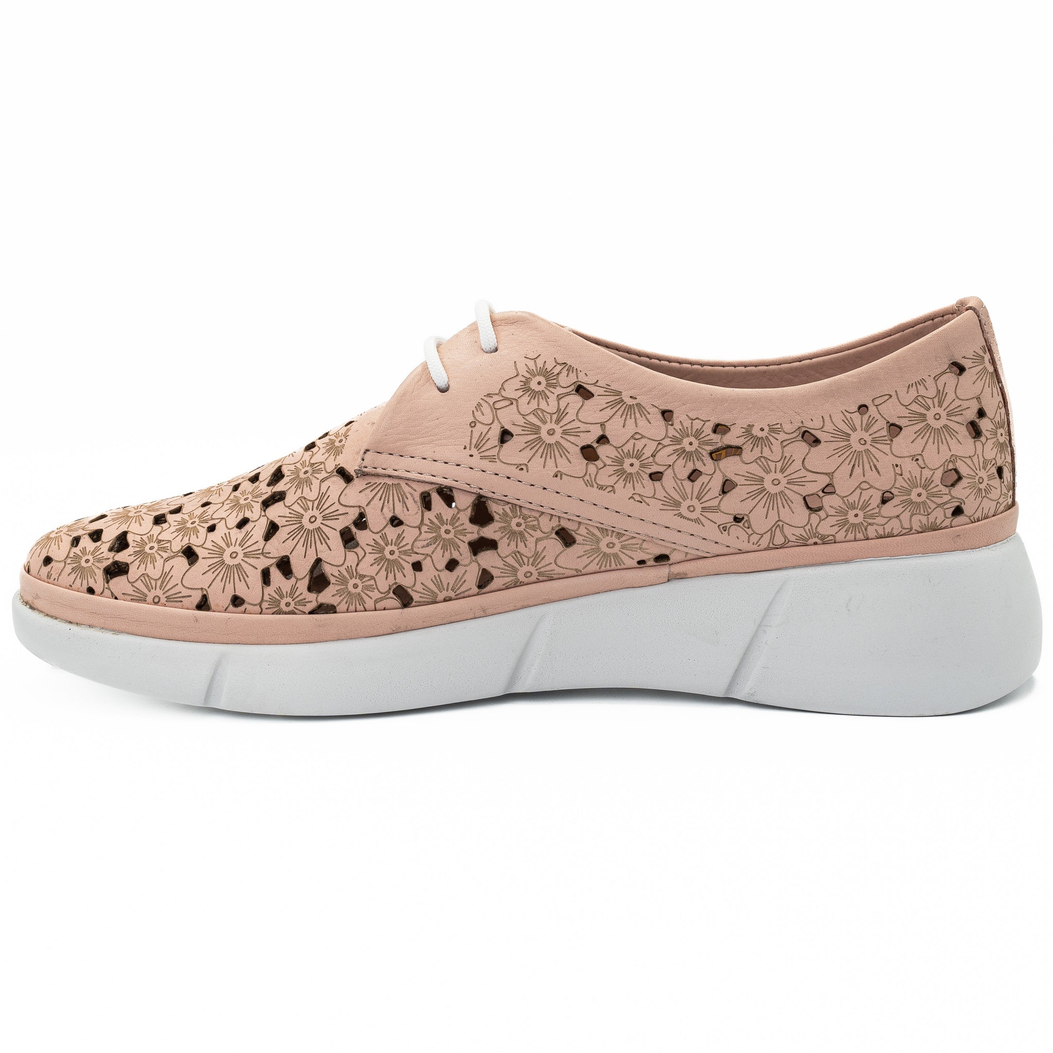 Pantofi dama Anna Viotti  din piele naturala, D 627 pudra