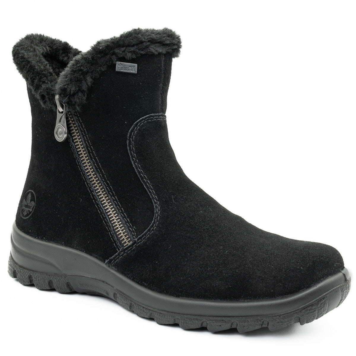 Ghete dama Rieker din piele naturala D 7162 NEGRU 