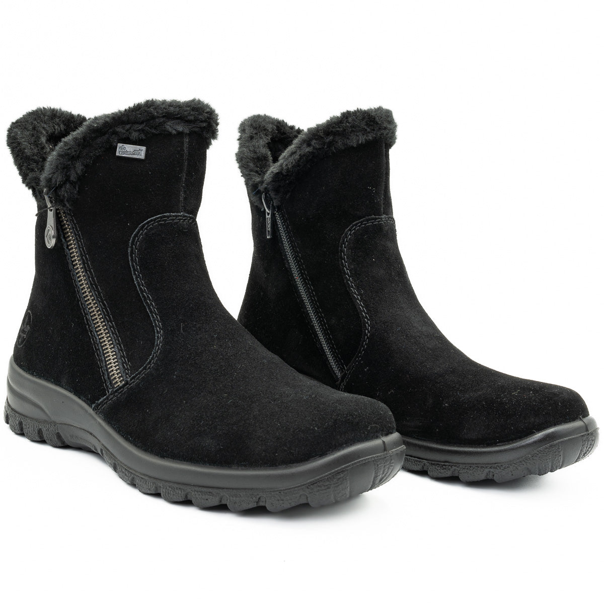 Ghete dama Rieker din piele naturala D 7162 NEGRU 