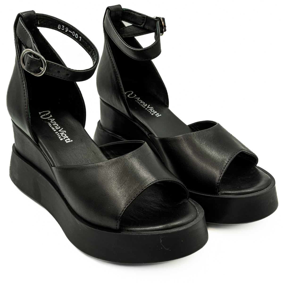 Sandale dama Anna Viotti Din piele naturala D 32 - 840 negru