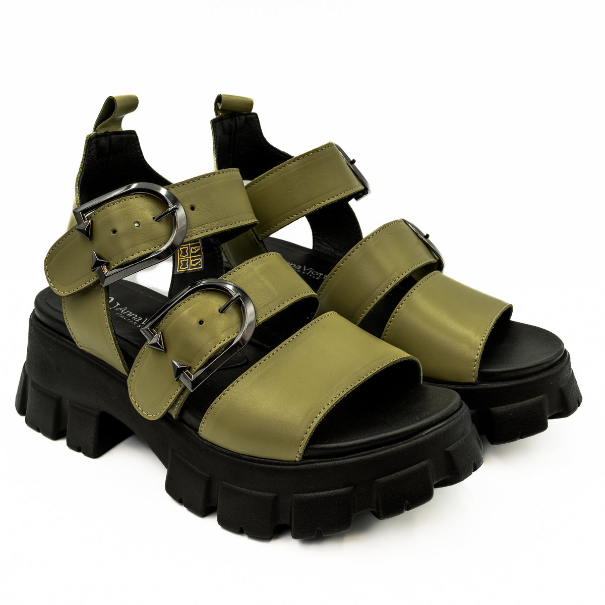 Sandale dama Anna Viotti Din piele naturala D 32 - 854 verde