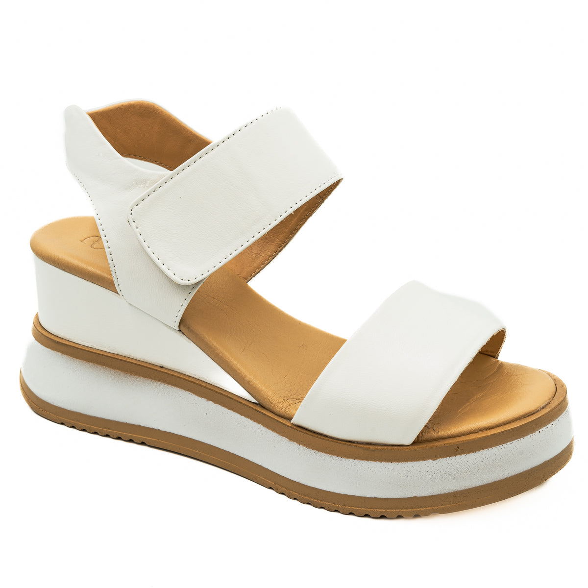 Sandale dama Anna Viotti din piele naturala cu scai albe 47-978