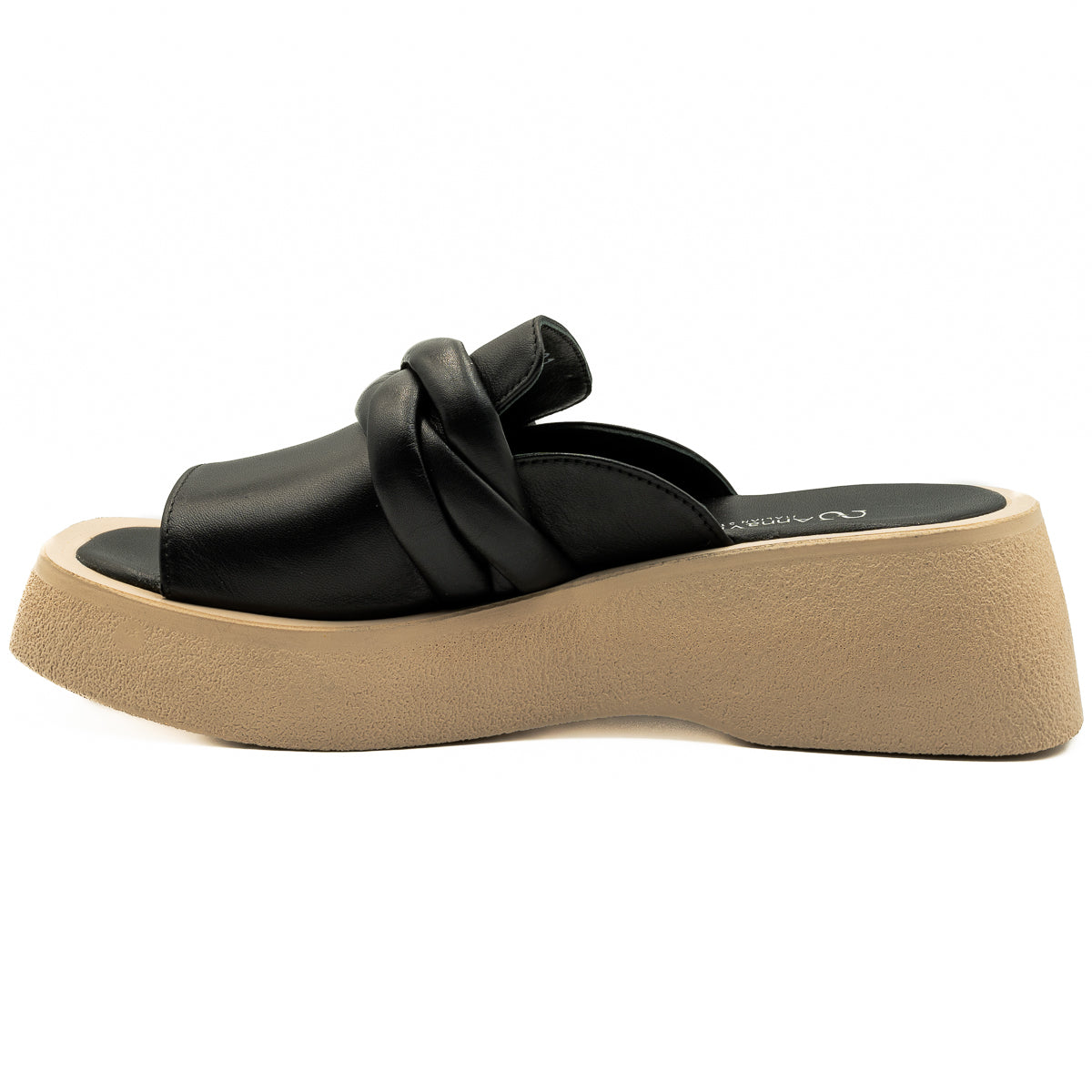 Saboti dama Anna Viotti din piele naturala cu talpa ortopedica negri 982