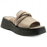 Saboti dama Anna Viotti din piele naturala cu talpa ortopedica vizon 982