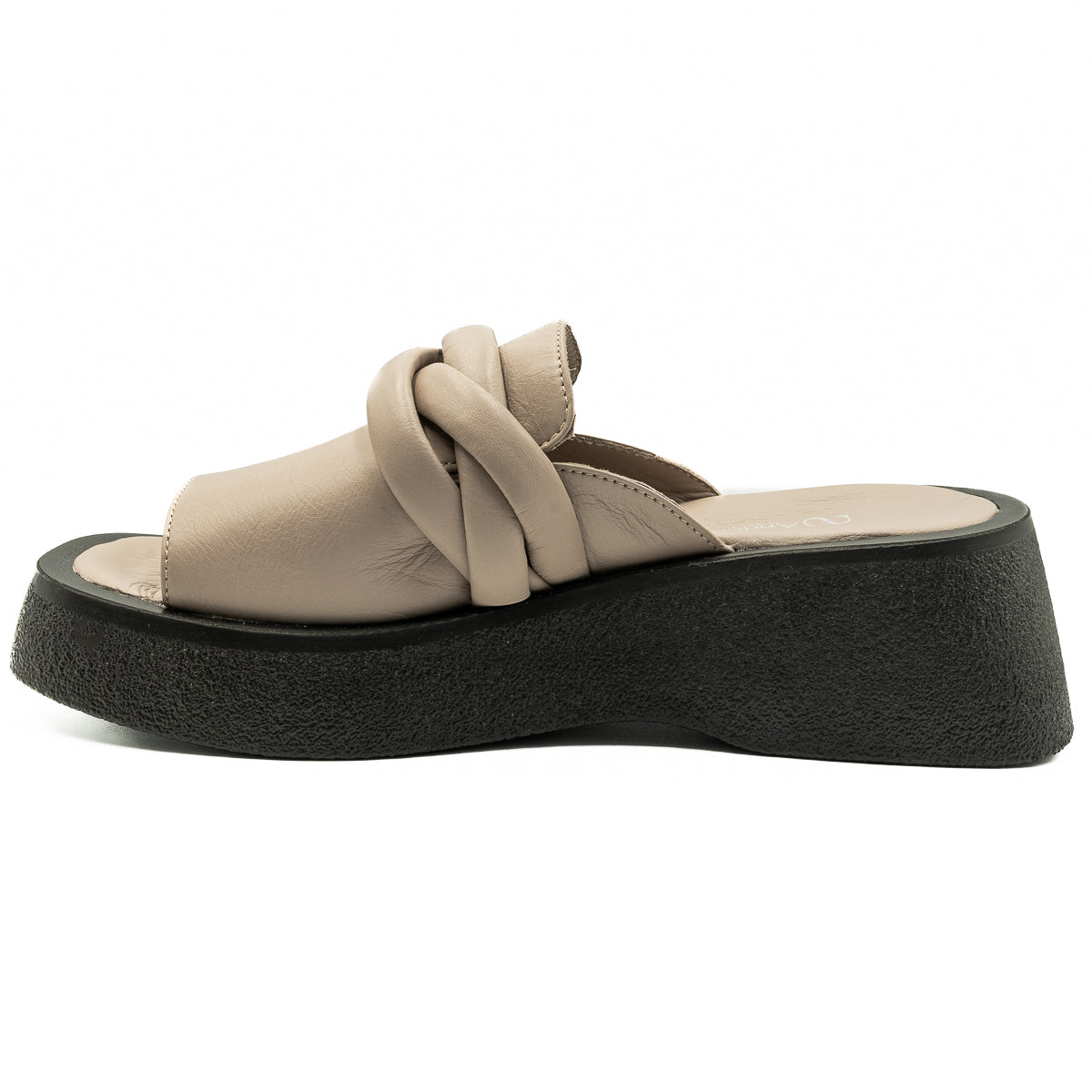 Saboti dama Anna Viotti din piele naturala cu talpa ortopedica vizon 982