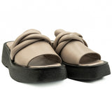 Saboti dama Anna Viotti din piele naturala cu talpa ortopedica vizon 982