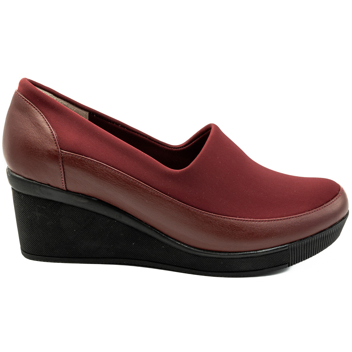 Pantofi dama Anna Viotti  din piele naturala, strech D ER-590 BORDO 