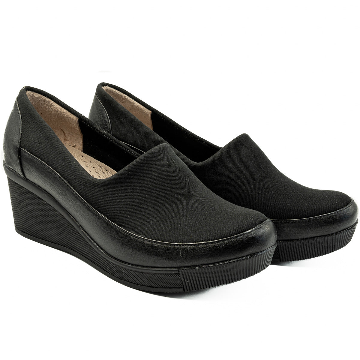 Pantofi dama Anna Viotti  din piele naturala, strech D ER-590 NEGRU 