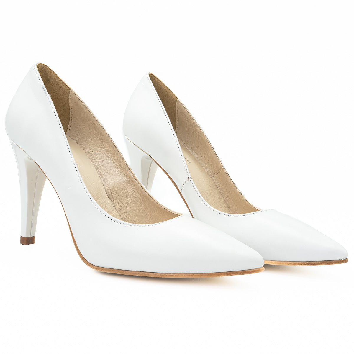 Pantofi dama Anna Viotti din piele naturala D F60 alb 