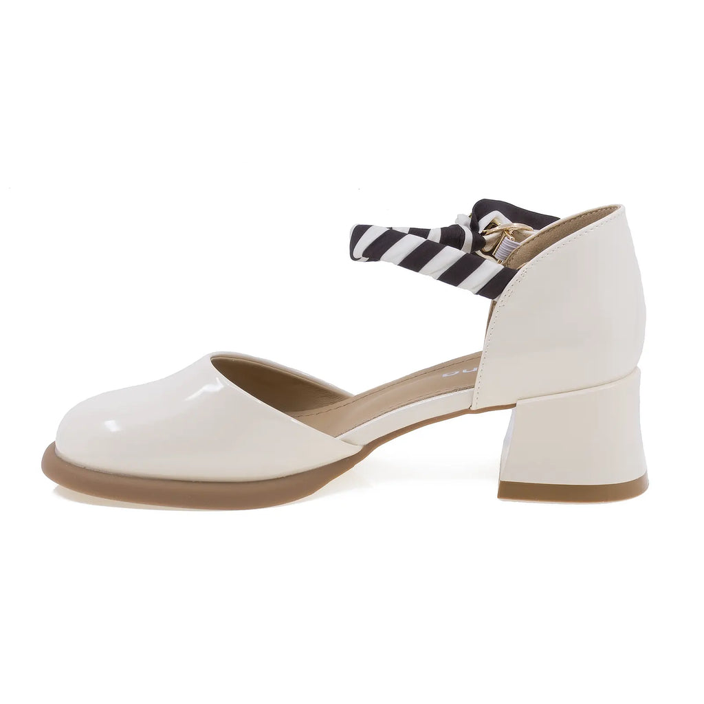 Pantofi dama eleganti Feeling din piele lacuita D582309 bej-2