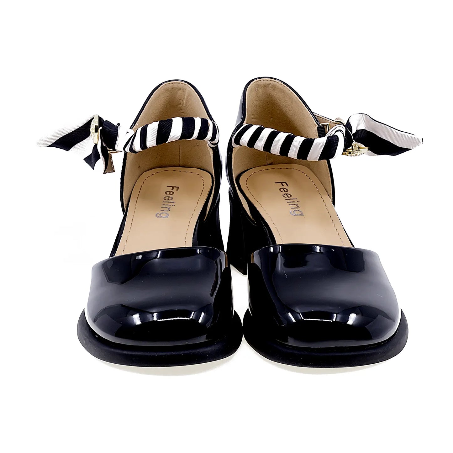 Pantofi dama eleganti Feeling din piele lacuita D582309 negru-3