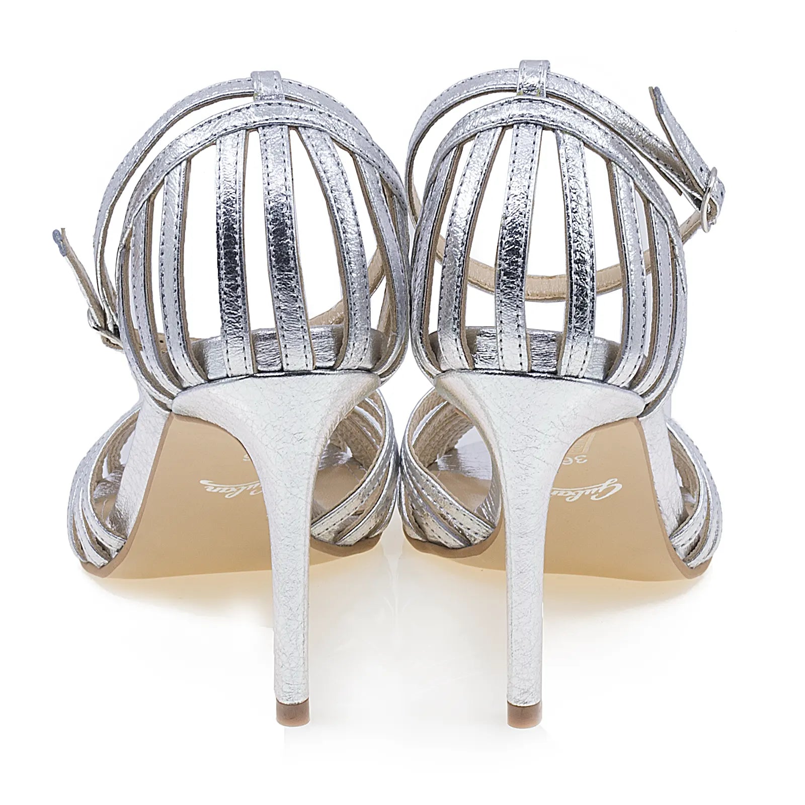 Sandale dama elegante Guban piele naturala D1539 argintiu-4