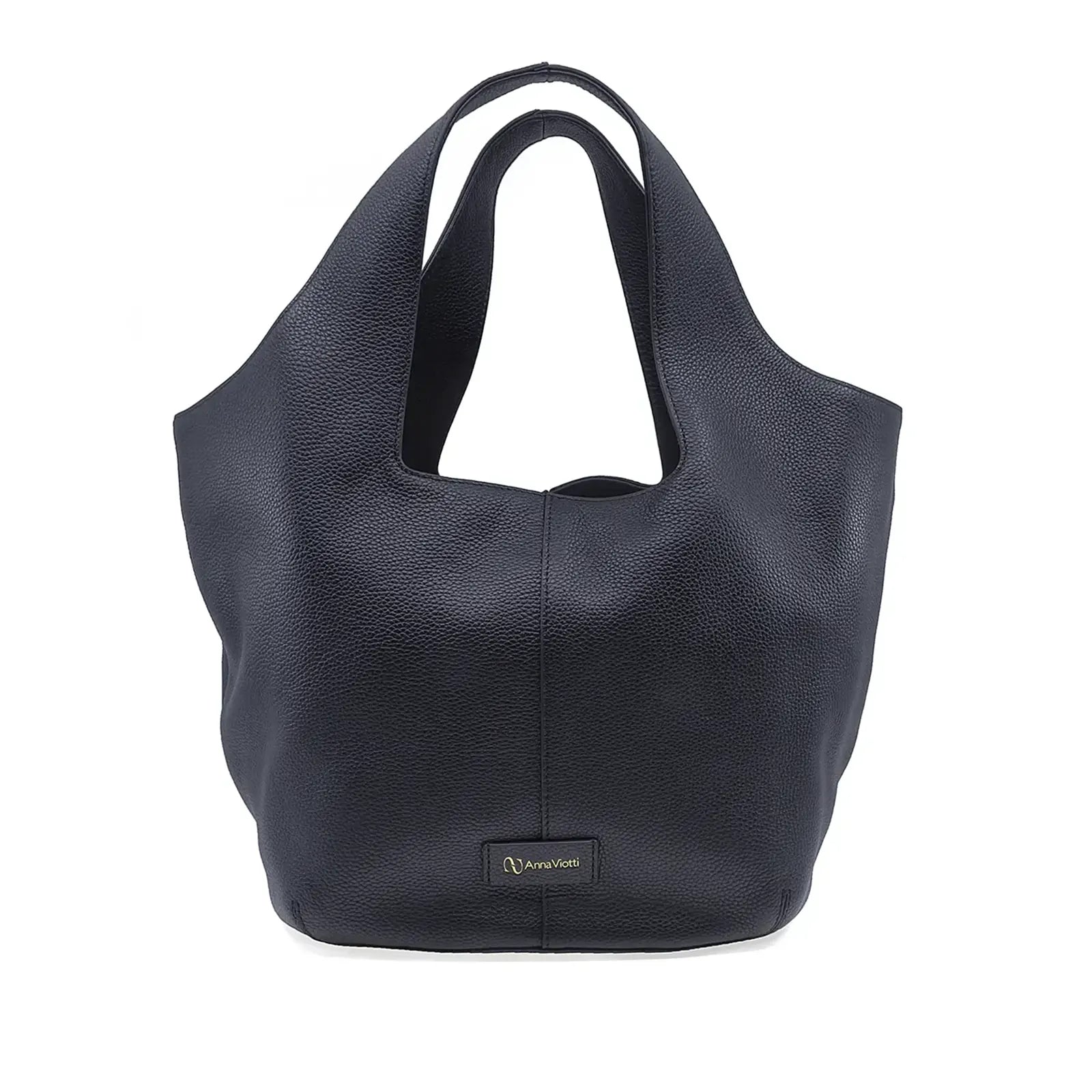Geantă damă Anna Viotti piele naturala CS12834-001 neagra
