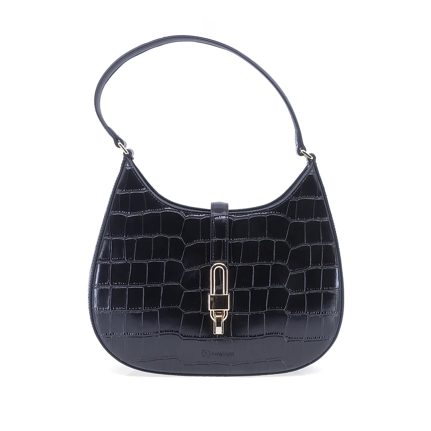 Geantă damă Anna Viotti piele naturala CS9941-001 neagra