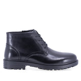 Ghete bărbați Goretti B111-232306 negre, din piele naturală box de vițel, cu șireturi și fermoar, căptușeală pufoasă și talpă injectată.
