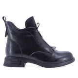 Ghete damă casual Sole 07 negre, din piele naturală box, cu interior căptușit cu material pufos, fermoar lateral și talpă turnată din PVC.