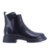 Ghete damă Anna Viotti D105-5209R-B507-NT-01 negre din piele naturală box, cu interior pufos, fermoar și talpă antiderapantă, toc de 4 cm.
