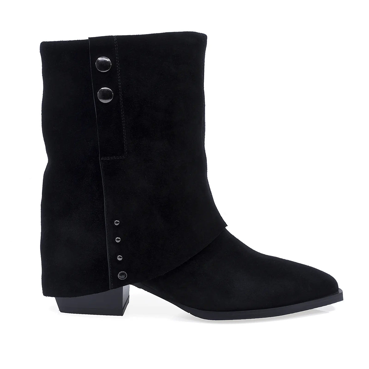 Ghete Dama Casual Anna Viotti Piele Intoarsa D105-B13R-141-N64 negre