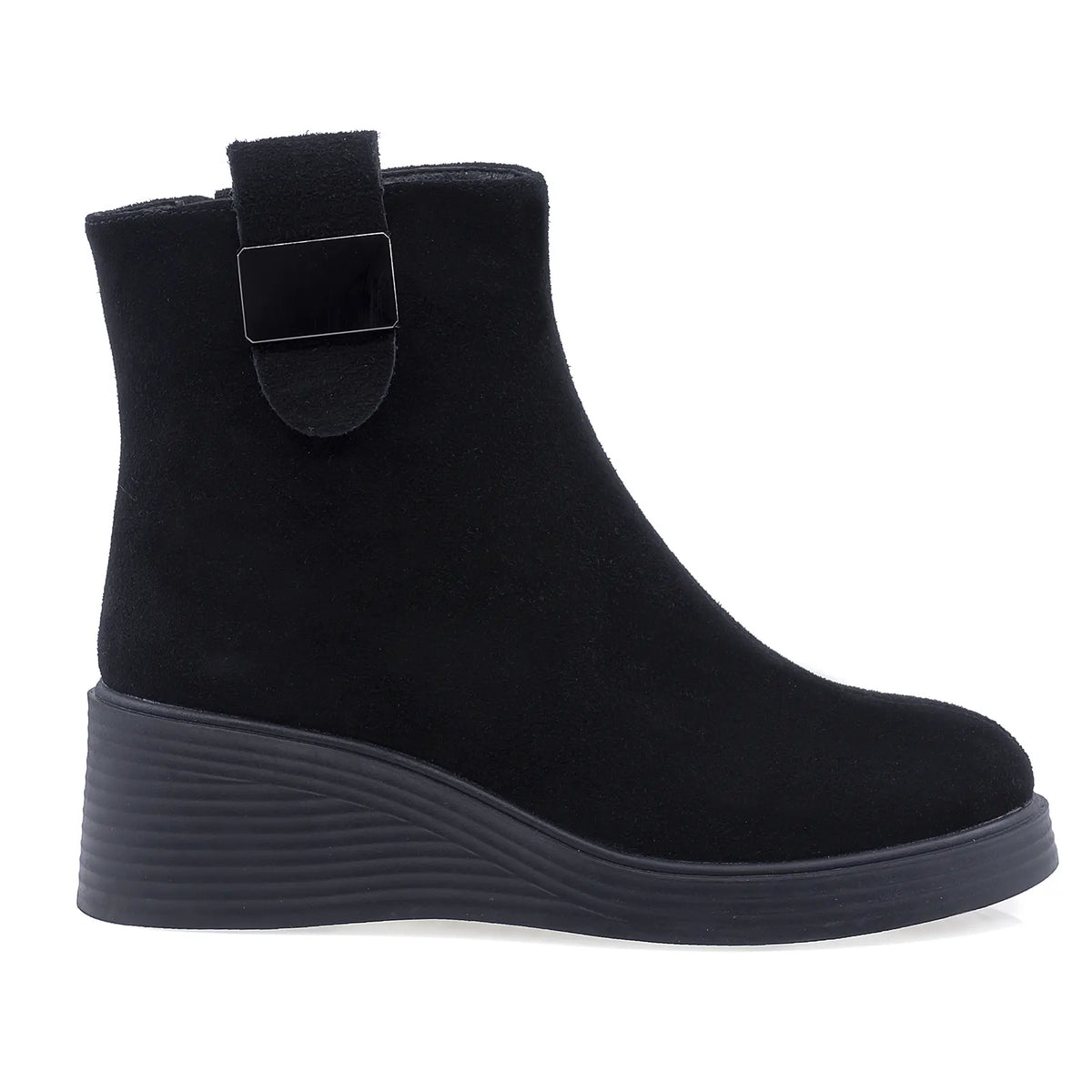 Ghete Dama Casual Anna Viotti Piele Intoarsa D111-26AW29-1 negre