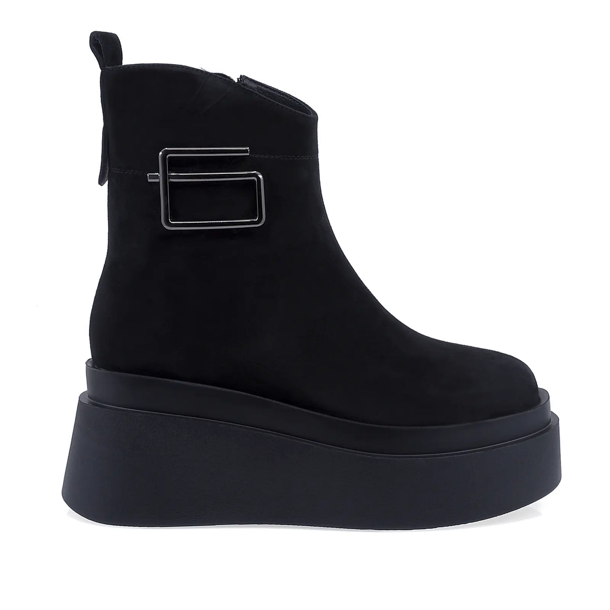 Ghete Dama Casual Anna Viotti Piele Nabuc D122-P115-292 negre