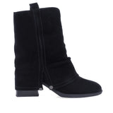 Ghete Dama Casual Anna Viotti Piele Intoarsa D105-8077R-F218-N64 negre