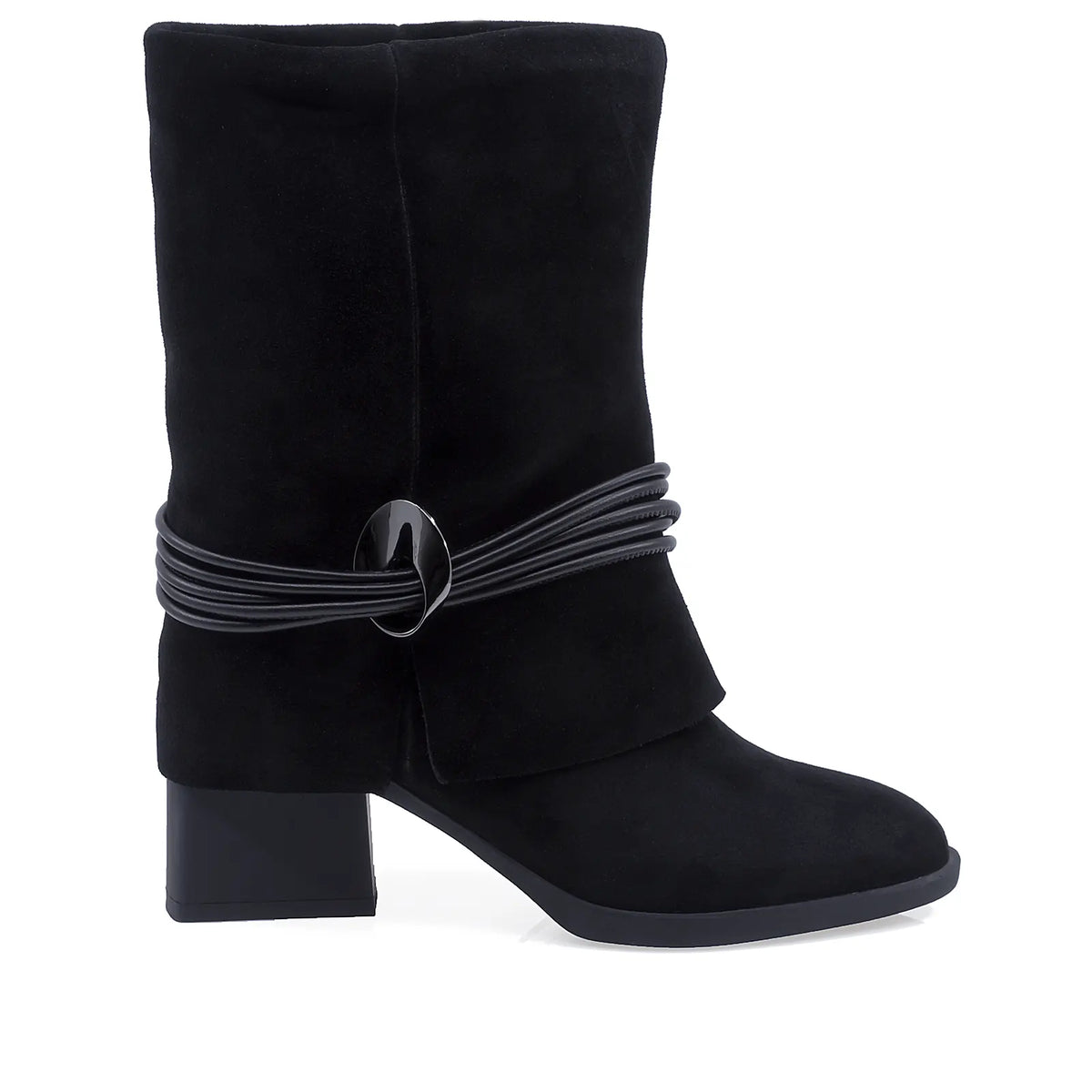 Ghete Dama Casual Anna Viotti Piele Intoarsa D105-8077R-F448-N64 negre