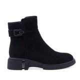 Ghete dama casual Anna Viotti piele intoarsa D111-26AW31-1 negre