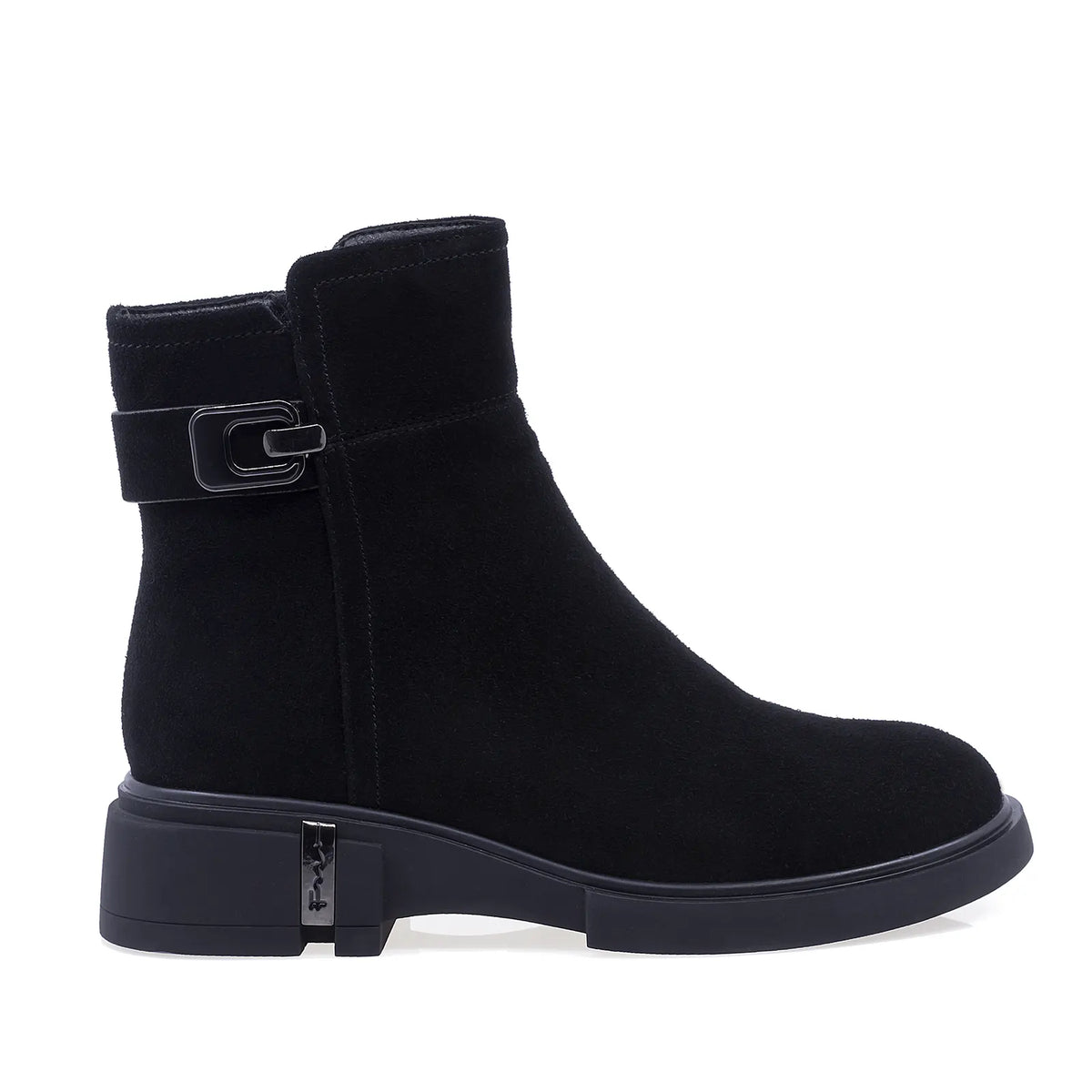 Ghete dama casual Anna Viotti piele intoarsa D111-26AW31-1 negre