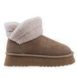 Ghete dama casual Anna Viotti piele intoarsa D113-AV2712 camel