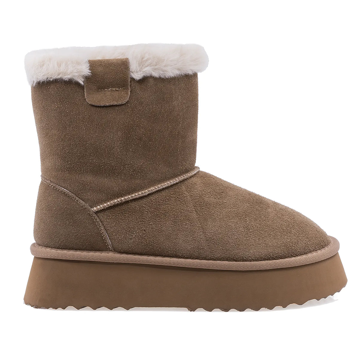 Ghete dama casual Anna Viotti piele intoarsa D113-AV2716 camel