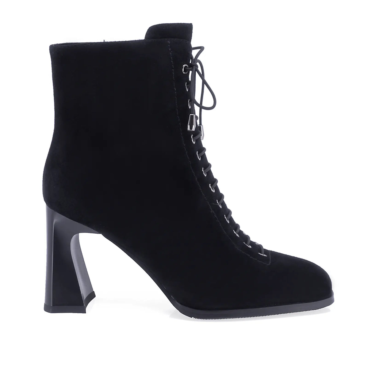 Ghete dama elegante Anna Viotti piele intoarsa D122-W81-6H214-2 negre