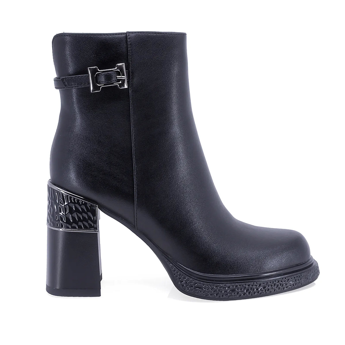 Ghete dama elegante Anna Viotti piele naturala D122-ZPW351-N4783-1 negre