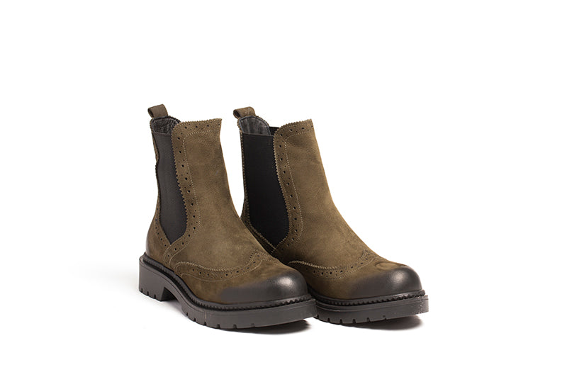 Ghete dama ANNA VIOTTI Kaki din piele naturala D251