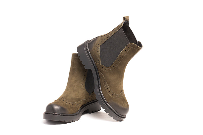 Ghete dama ANNA VIOTTI Kaki din piele naturala D251