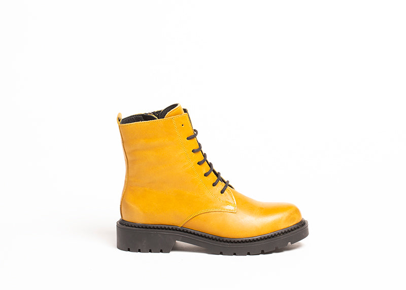 Ghete dama ANNA VIOTTI Galben din piele naturala D252