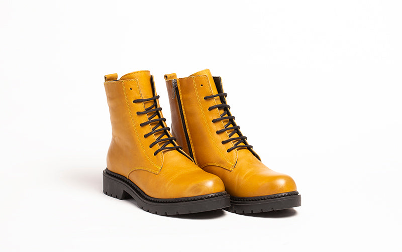 Ghete dama ANNA VIOTTI Galben din piele naturala D252