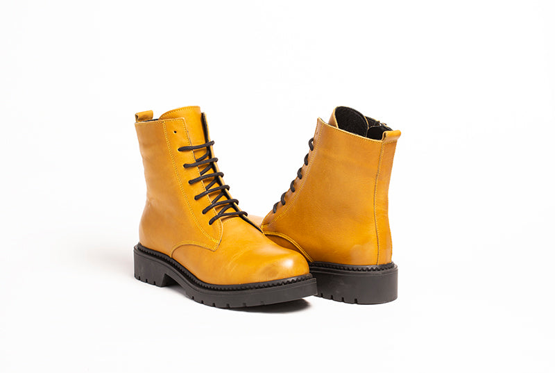 Ghete dama ANNA VIOTTI Galben din piele naturala D252