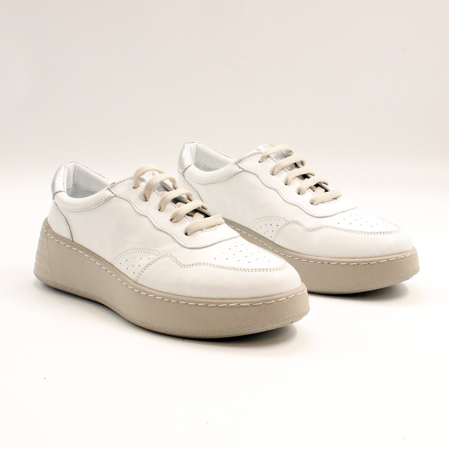 Pantofi Dama Casual Anna Viotti Piele Naturala D59-23633 alb