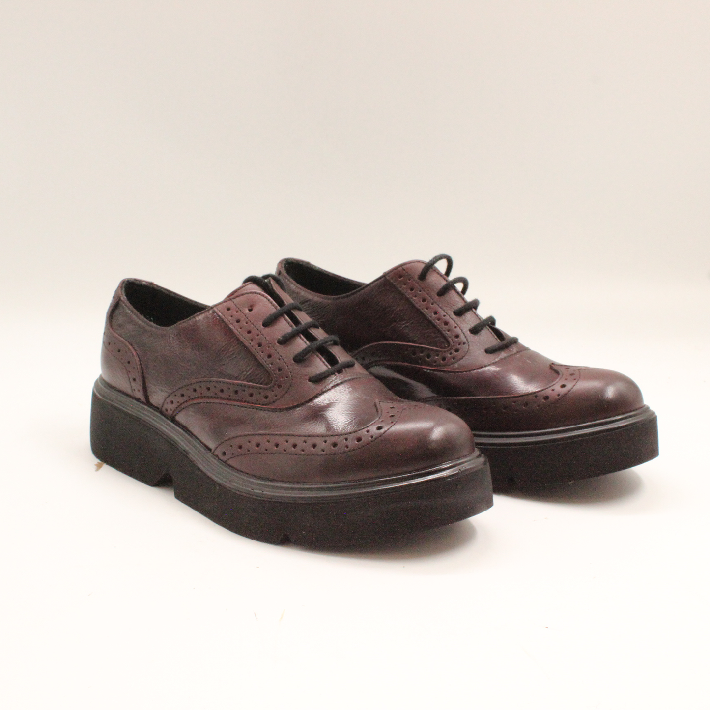 Pantofi Dama Casual Anna Viotti Piele Lacuita D21-040 bordo