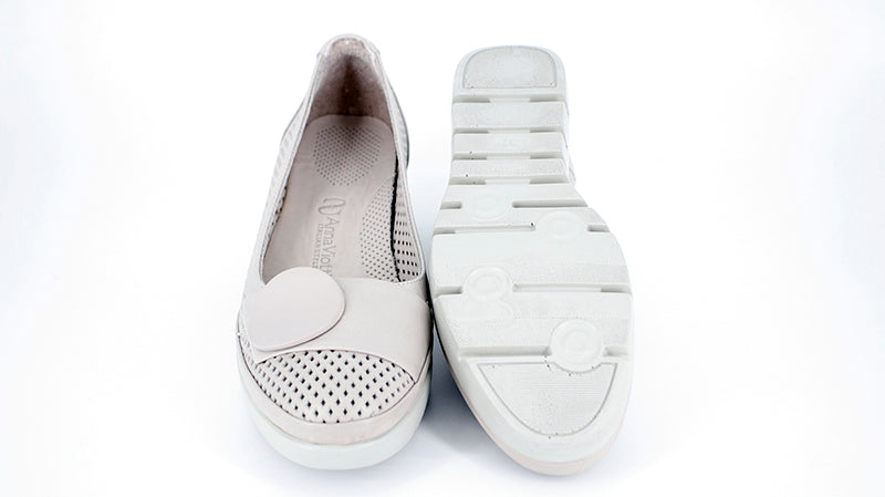 PANTOFI DAMA ANNA VIOTTI DIN PIELE NATURALA BEJ   - 5351