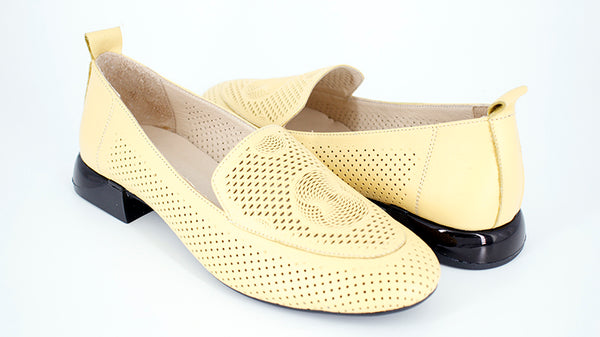 PANTOFI DAMA ANNA VIOTTI  DIN PIELE NATURALA  YELLOW  - 109