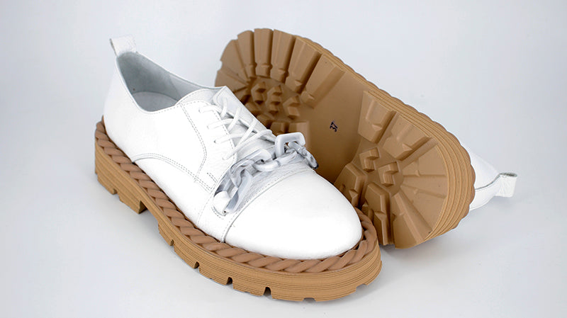 PANTOFI DAMA ANNA VIOTTI DIN PIELE NATURALA ALBI - 487 