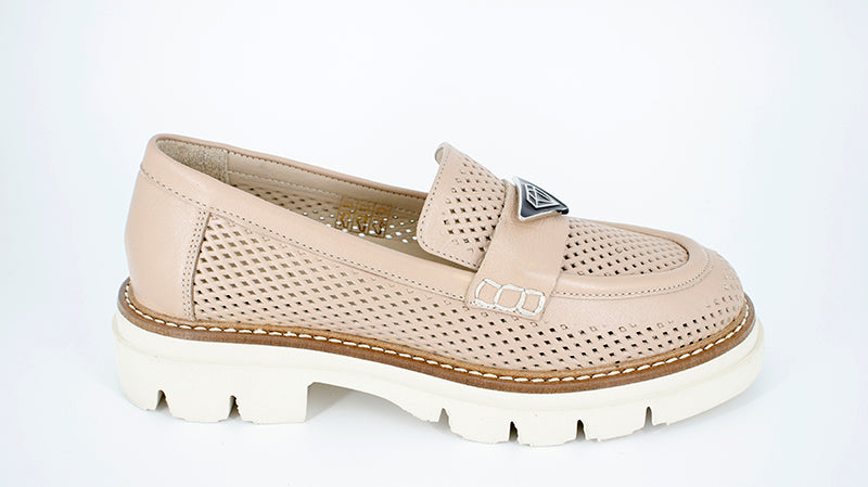 PANTOFI DAMA ANNA VIOTTI DIN PIELE NATURALA BEJ - 369