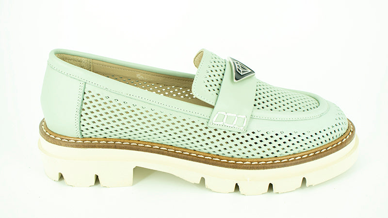 Pantofi dama Anna Viotti din piele naturala menta - 368