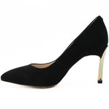  Pantofi dama Feeling din velur negru - S2441