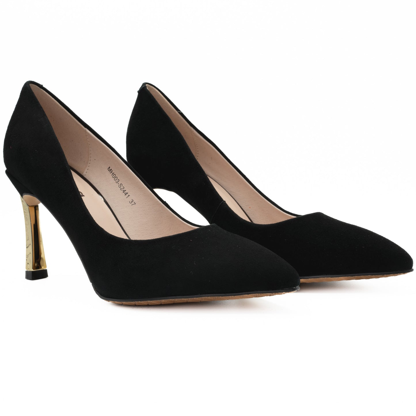  Pantofi dama Feeling din velur negru - S2441