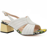 Sandale dama Feeling din piele naturala albe - S2458 