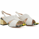 Sandale dama Feeling din piele naturala albe - S2458 