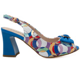 Sandale dama Feeling din piele naturala albastru multicolor S2487